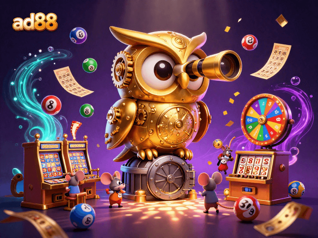 Experience the excitement of ad88 with vibrant casino elements and a whimsical atmosphere.