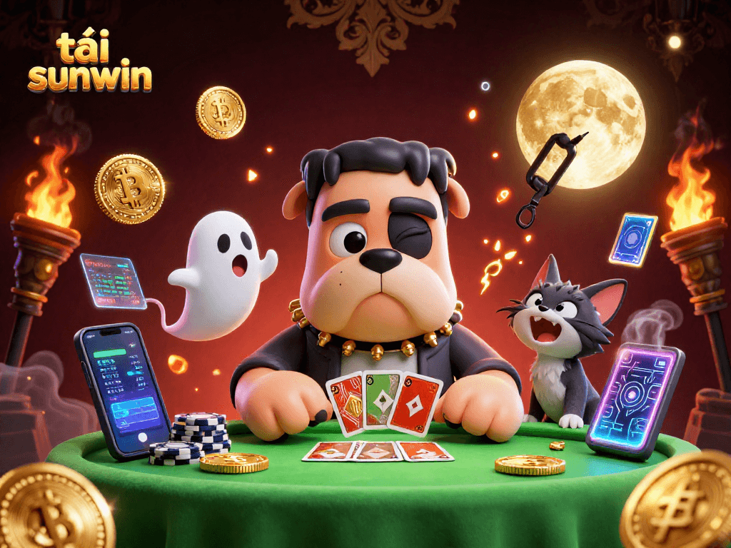 Play exciting games in tải sunwin’s dynamic casino environment with vibrant characters and crypto elements.