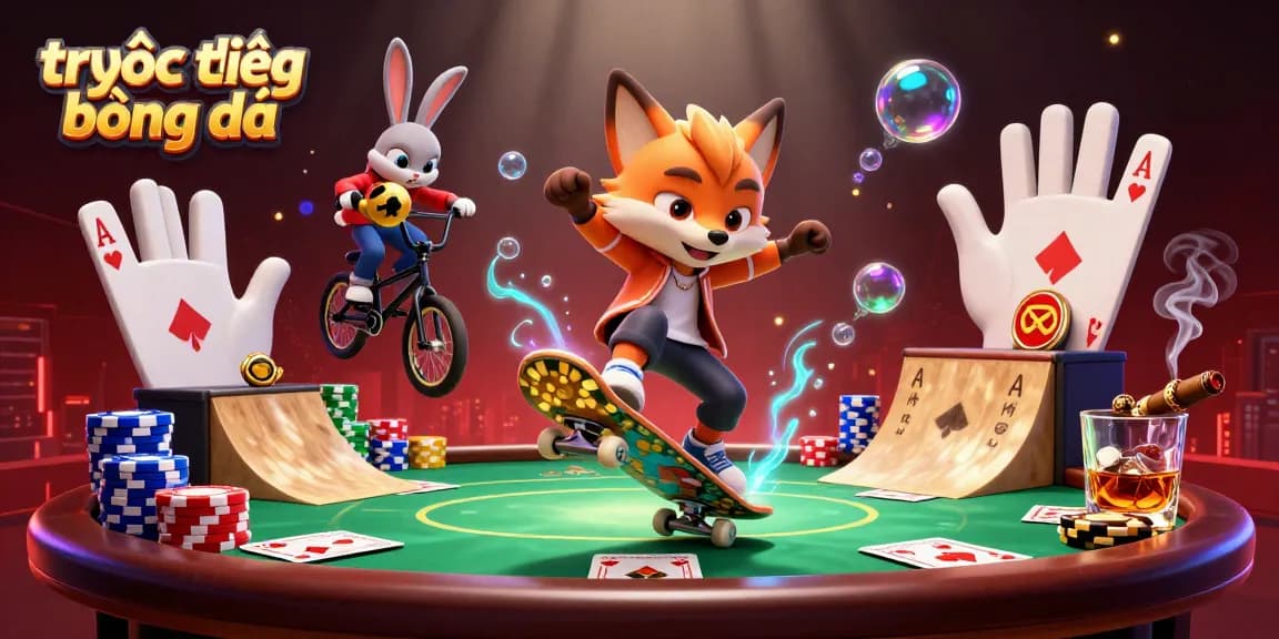 Experience trực tiếp bóng đá with thrilling action and vibrant casino elements in this detailed illustration.