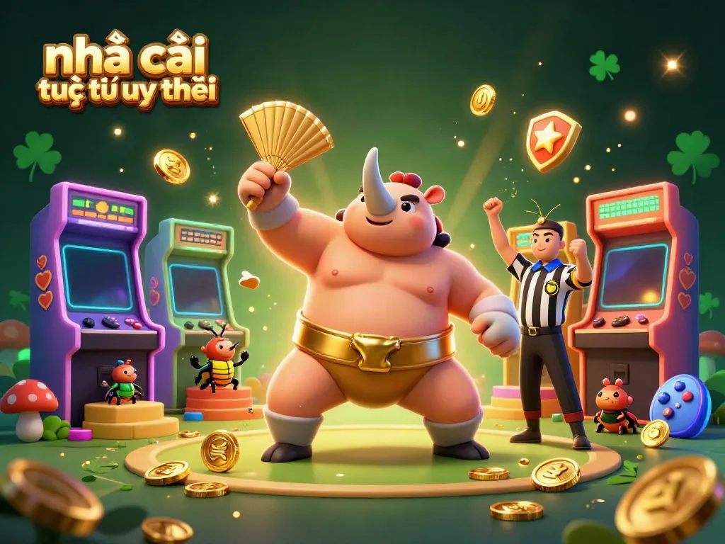 Play and win at nhà cái trực tuyến uy tín with a thrilling 3D casino illustration featuring a beetle champion.