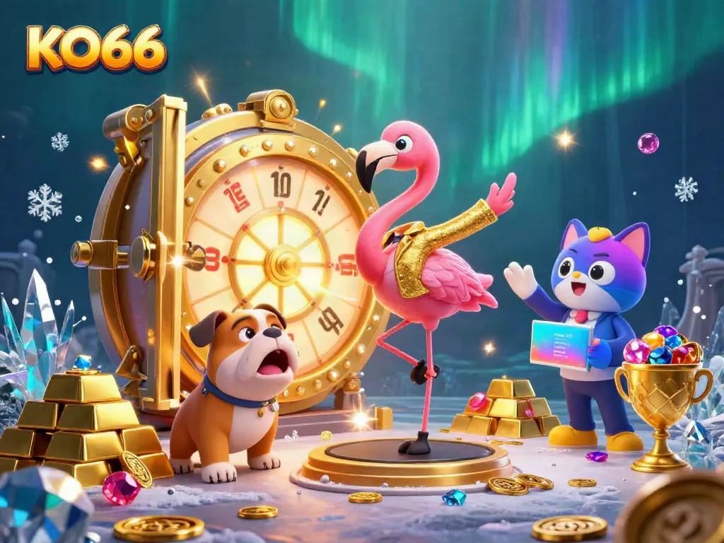 Experience the excitement of winnings at KO66 with a vibrant game show scene.