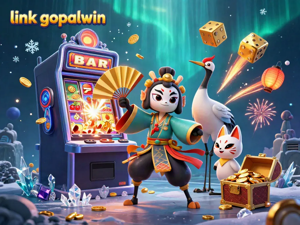 Experience the excitement of winning with link gopalwin as kabuki warriors, lucky symbols, and vibrant casino elements collide.