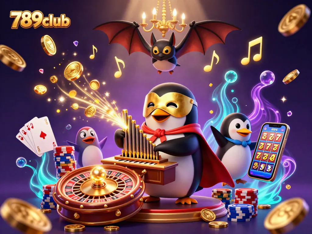 Engage in vibrant casino adventures with 789club, featuring 3D penguin and golden treasures.