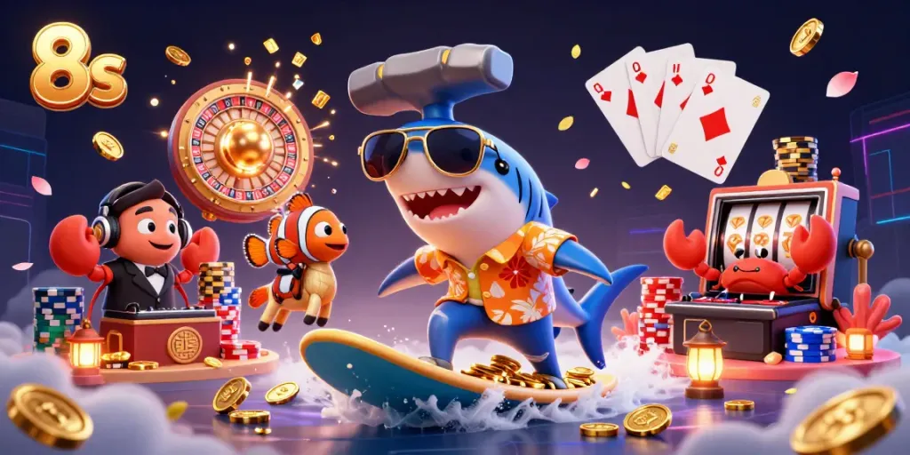 Experience thrilling moments at 8s casino with dynamic characters and lush gaming elements.