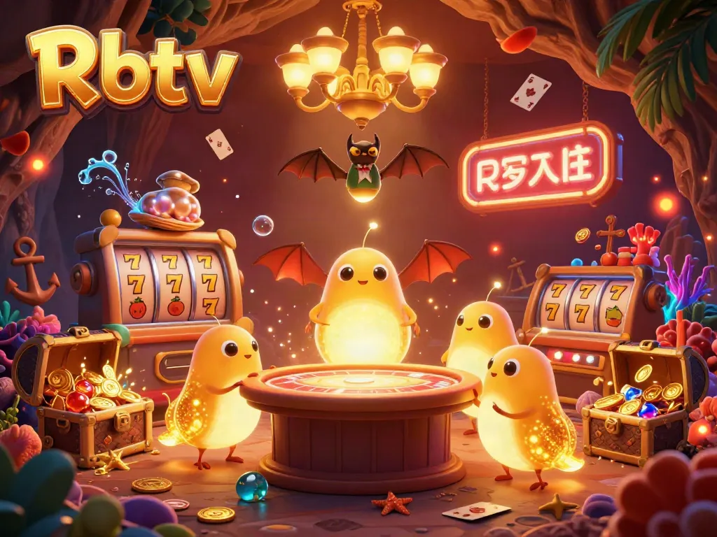 Permainan slot Rbtv dengan cahaya makhluk malam, harta karun laut, dan dealer unik.