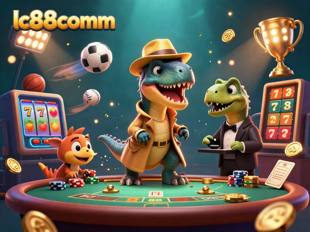 Experience the excitement of lc88comm with a 3D cartoon velociraptor trying to win at blackjack.