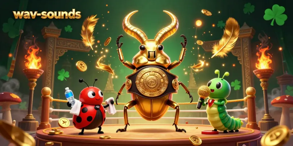 Permainan slot yang meriah di wav-sounds dengan elemen menarik dan karakter lucu.