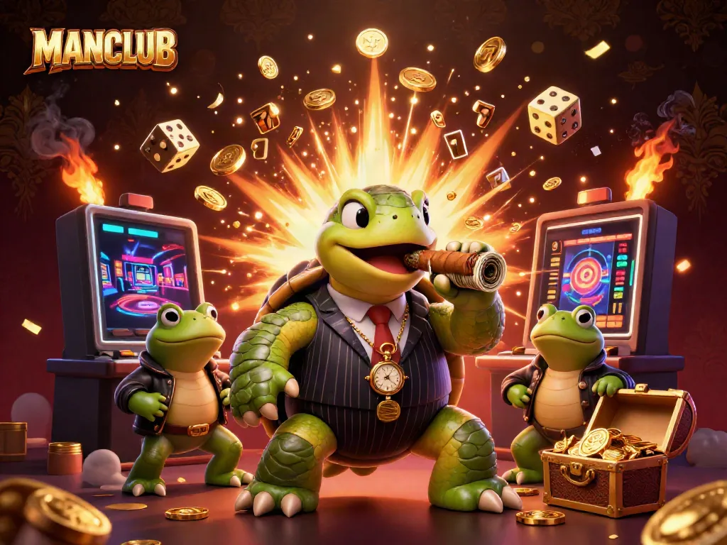 Join the exciting MANCLUB casino adventure with vibrant characters and thrilling jackpot moments.