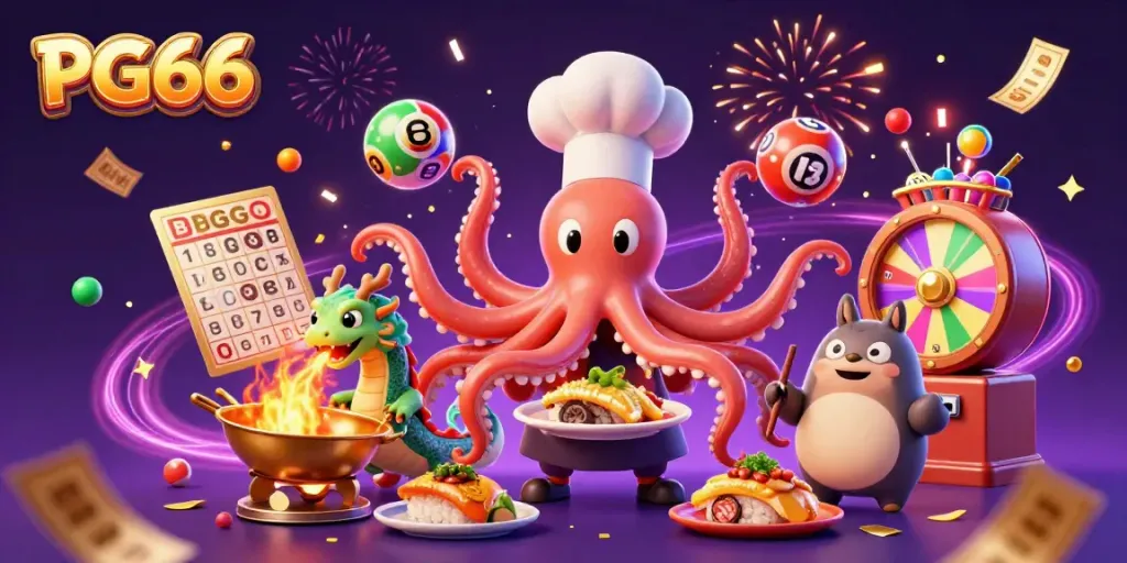 Join the thrill with PG66 as the octopus chef serves up winning delights alongside exciting game elements.
