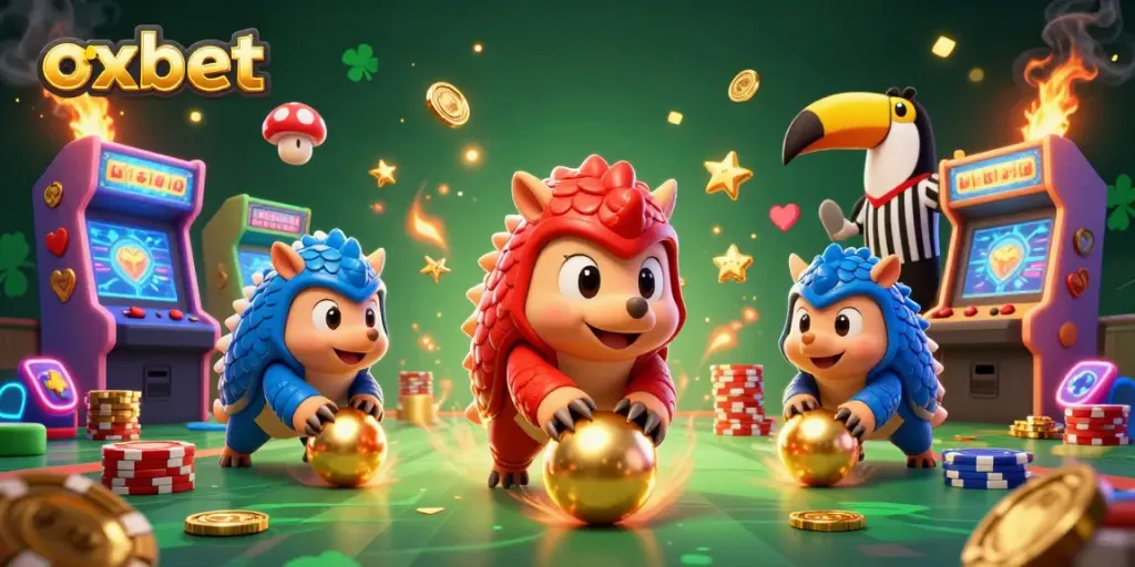 Engage with oxbet's vibrant gaming experience featuring dynamic pangolins at a casino.