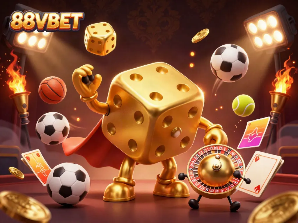 Experience thrilling gaming action with 88VBET's dynamic casino elements and characters.