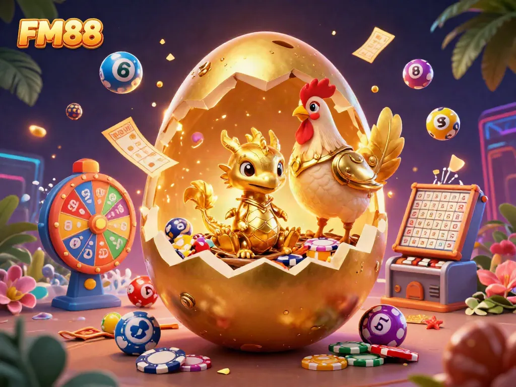 Win big at FM88 with thrilling games featuring golden treasures and vibrant elements!
