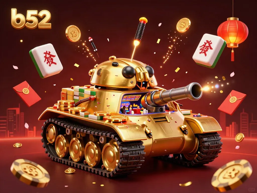 Experience the excitement of b52 gaming with a vibrant casino scene in a golden beetle tank.