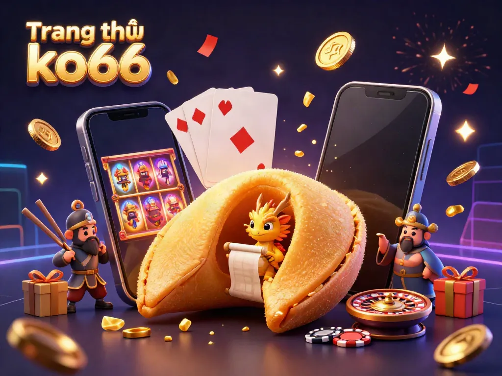 Engage with exciting slots at Trang chủ ko66 where a lively scene unfolds with characters and gold coins!