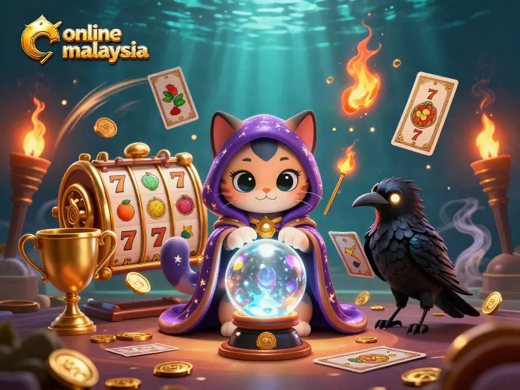 Engage in thrilling gameplay at online casino Malaysia featuring vibrant slots and mystical characters.