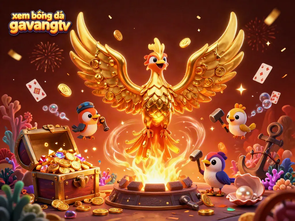 Experience xem bóng đá gavangtv with vibrant graphics of molten gold and dynamic scenes.