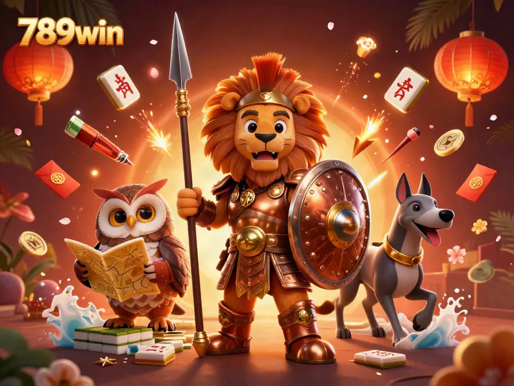 Engage in thrilling casino action with 789win's vibrant illustrated scene of gaming excitement.