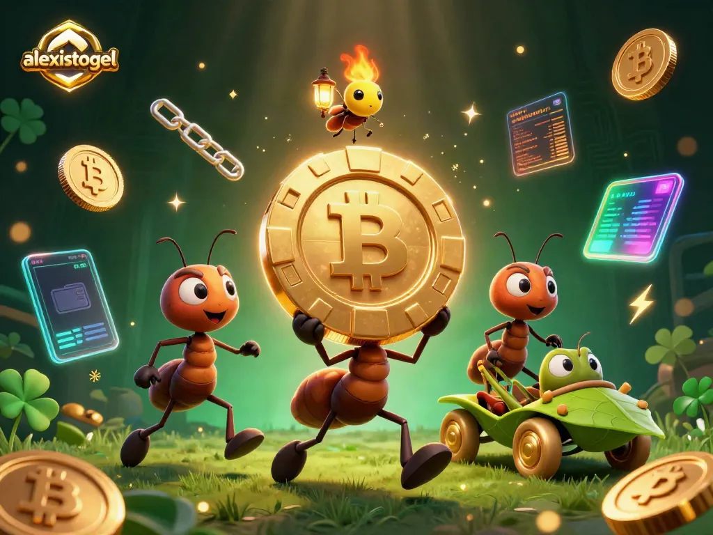 Ant tim 3D mengambil chip poker emas dengan elemen kasino, menciptakan energi beraksi seperti alexistogel.