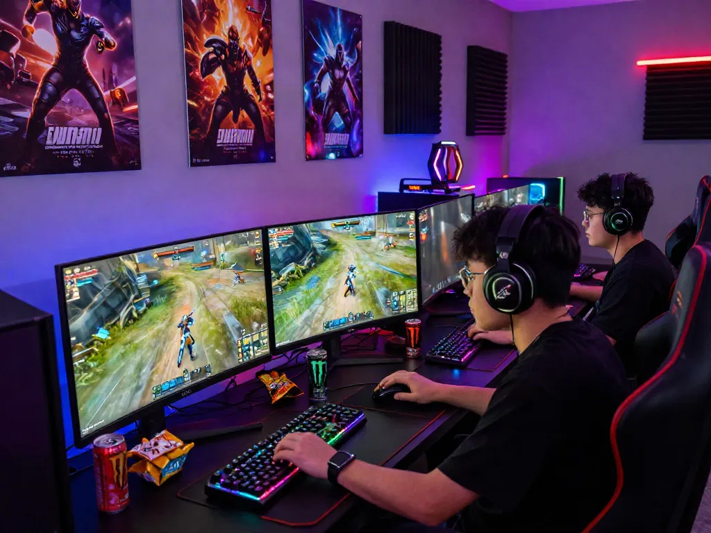 Gamers enjoying garuda404 in a vibrant gaming setup with immersive visuals.