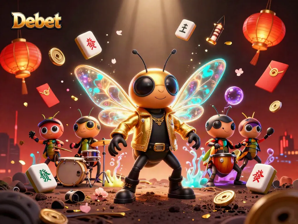 Debet enhances your gaming experience with a vibrant 3D casino scene full of exciting elements.