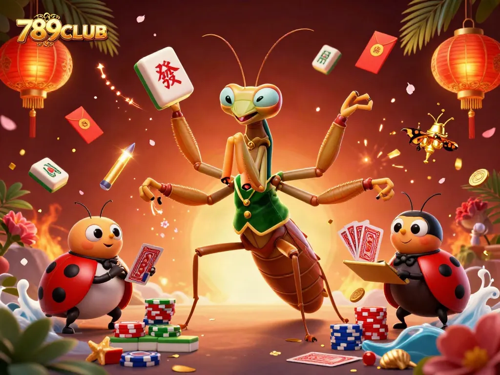 Engage with 789CLUB's vibrant casino atmosphere in this dynamic 3D illustration featuring games.