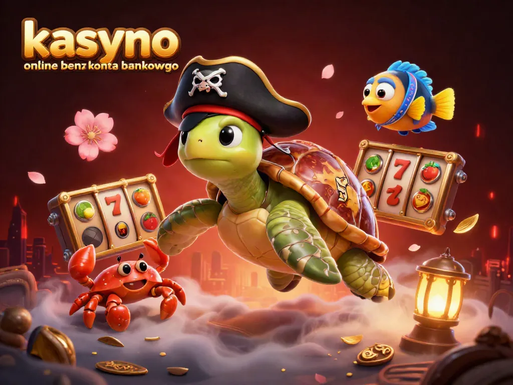 Experience the thrill of kasyno online bez konta bankowego with a vibrant, packed casino scene featuring colorful slot reels.