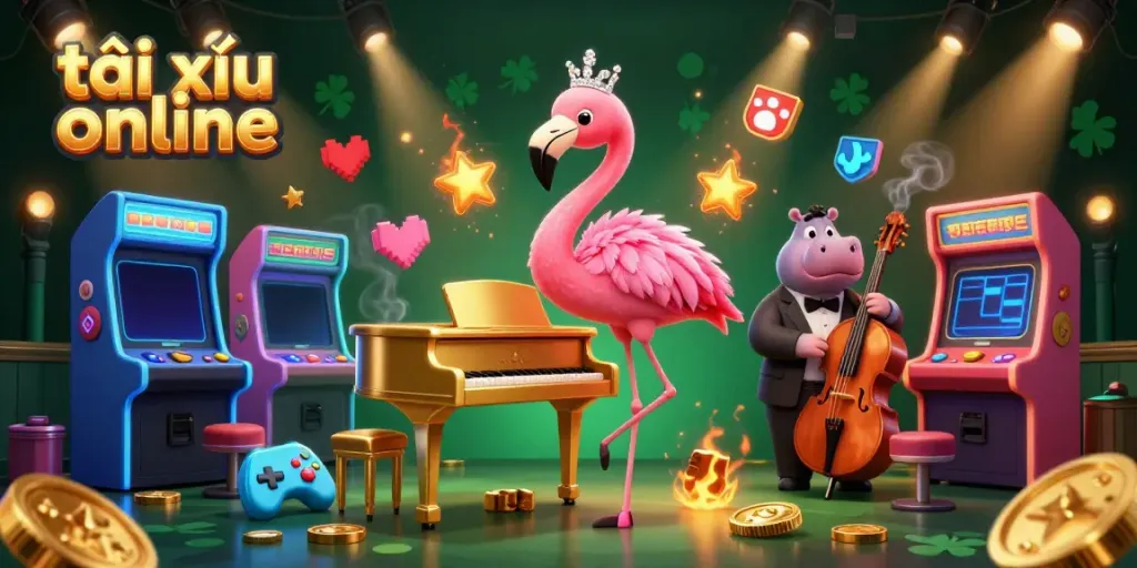 Experience the excitement of tài xỉu online with vibrant characters and dynamic gaming elements in this engaging scene.