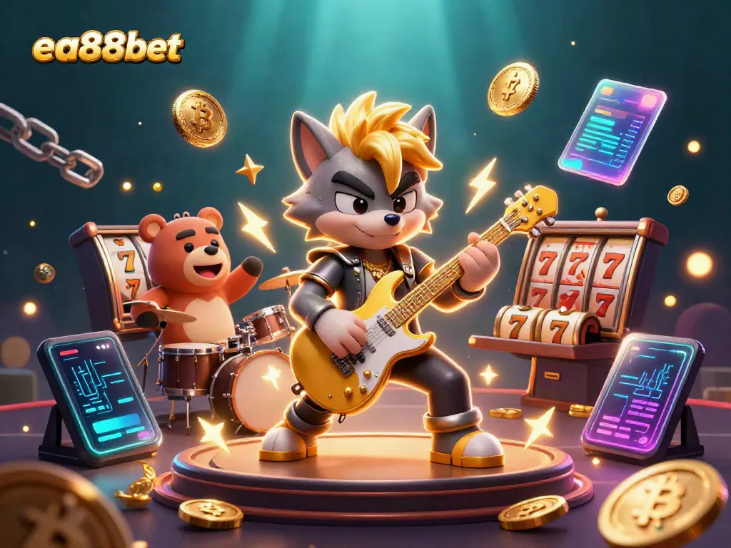 Experience thrilling action with ea88bet's rock star casino illustration featuring vibrant gaming elements.